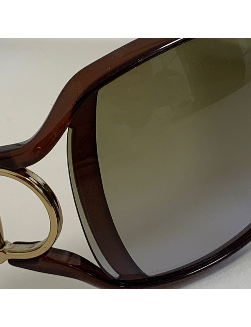 Lunettes de soleil GUCCI marron en plastique
