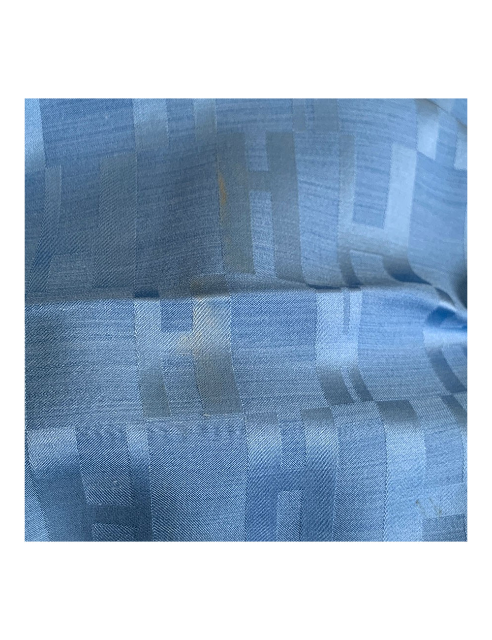 Etole Façonnée Grand H HERMES en soie et laine bleue