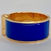 Bracelet Charnière HERMES bleu royal large