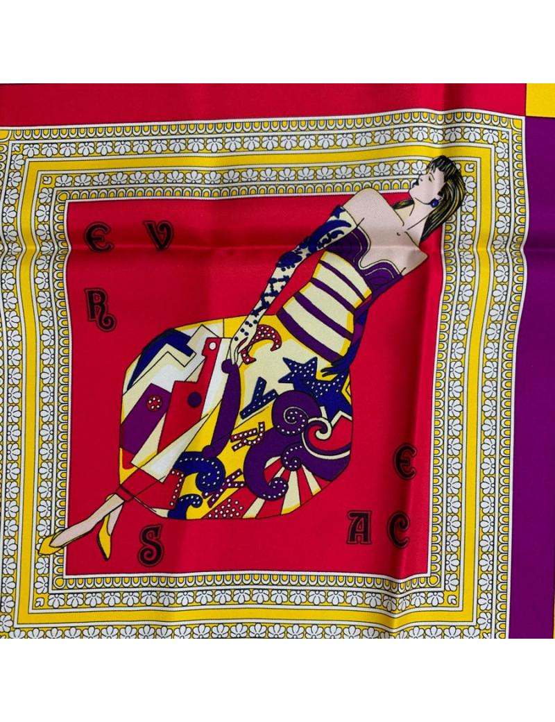Carré VERSACE multicolore en soie
