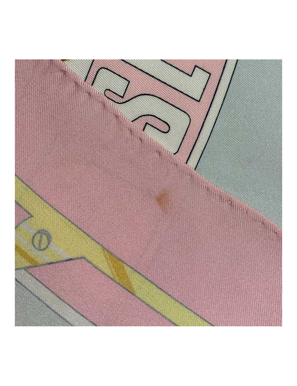 Carré HERMES Sextants rose pâle en soie