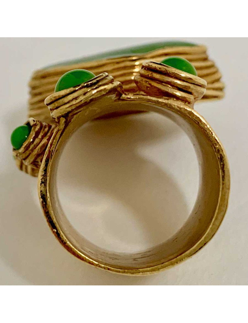 Bague SAINT LAURENT Arty vert lime par Stefano Pilati