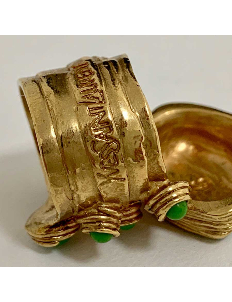 Bague SAINT LAURENT Arty vert lime par Stefano Pilati