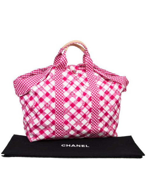 Sac CHANEL Cabas rouge et blanc