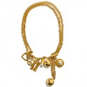 Collier MOSCHINO by Redwall chaine dorée et charms