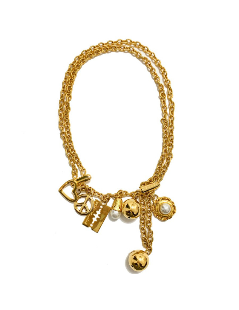 Collier ceinture MOSCHINO by Redwall chaine dorée et charms