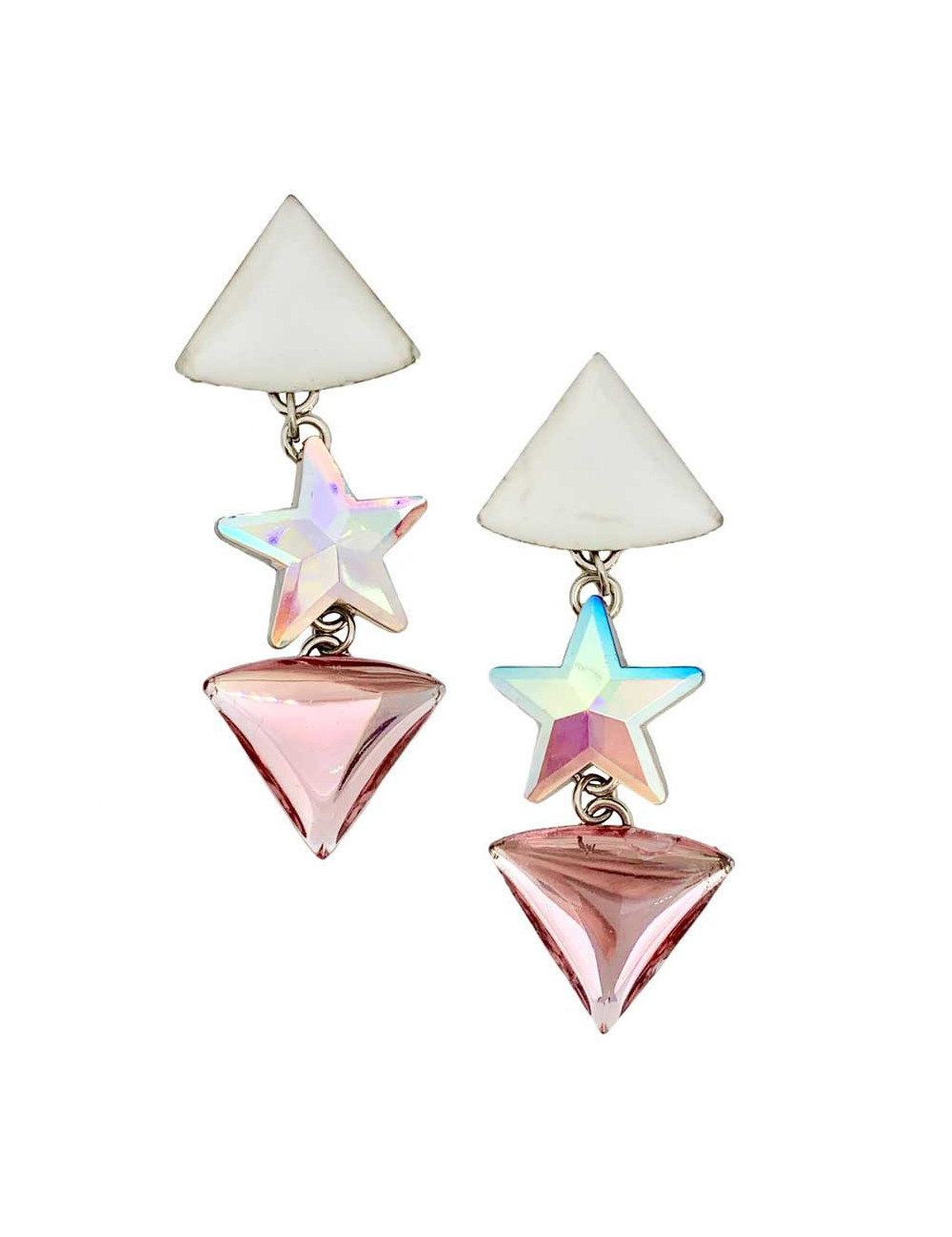 MANQUE PA Clips d'oreilles fantaisie étoile  vintage en résine