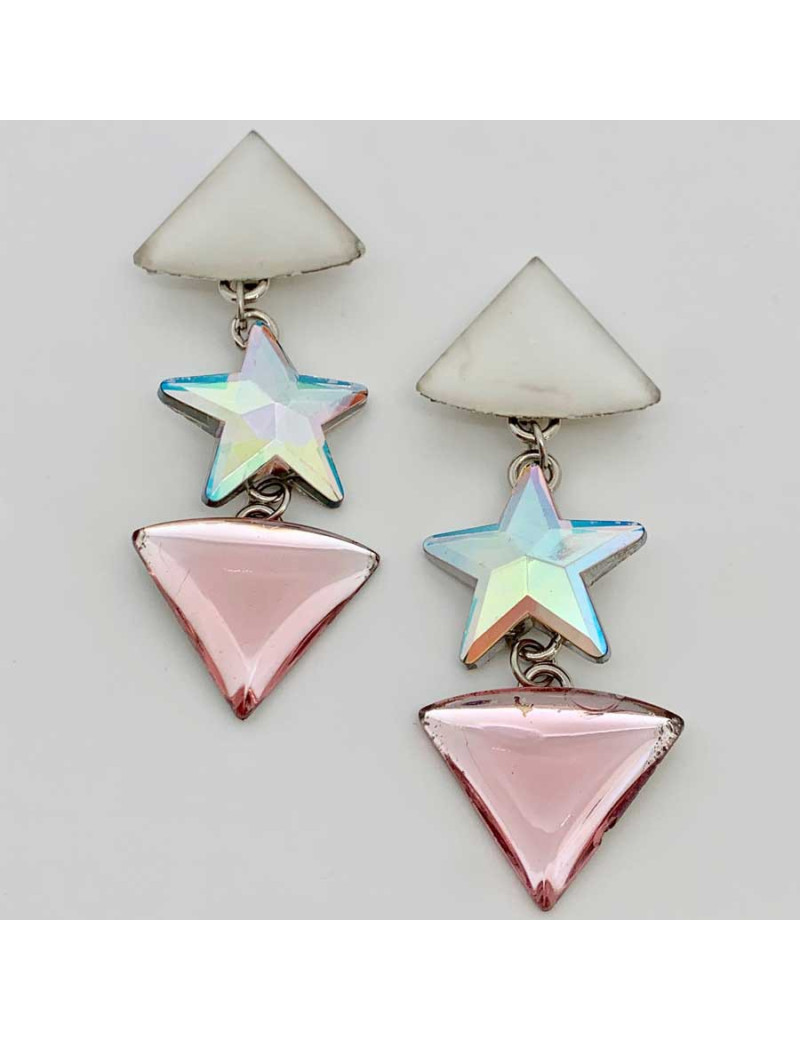 MANQUE PA Clips d'oreilles fantaisie étoile  vintage en résine