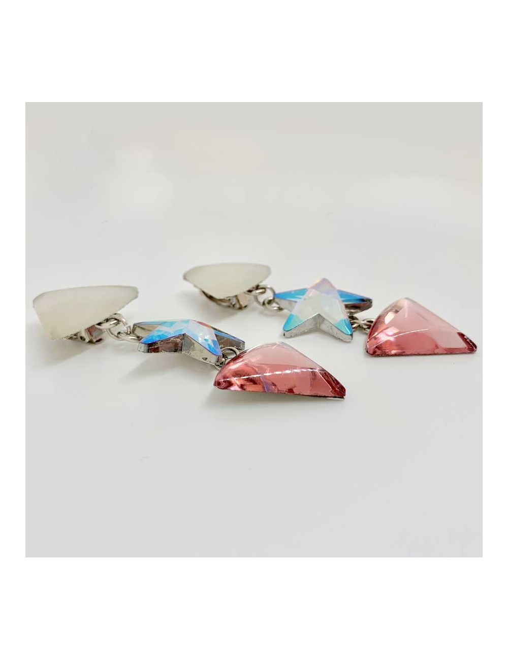 MANQUE PA Clips d'oreilles fantaisie étoile  vintage en résine