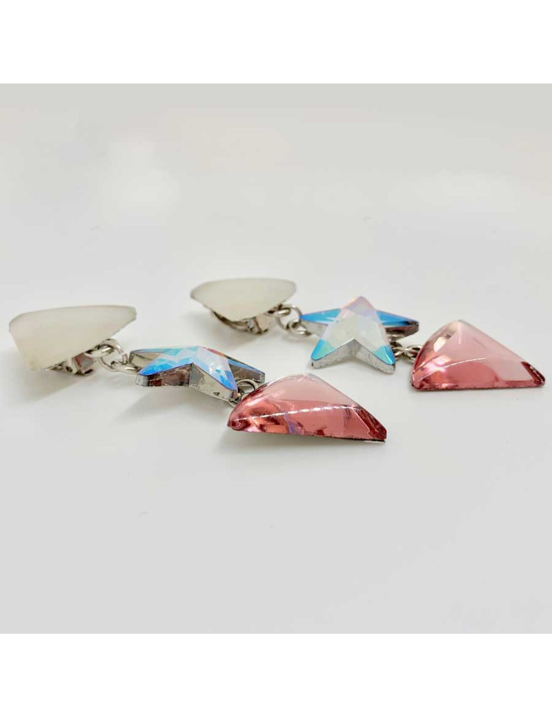MANQUE PA Clips d'oreilles fantaisie étoile  vintage en résine
