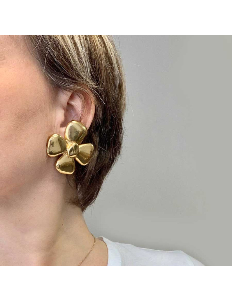 Clips trèfles Saint LAURENT vintage en métal doré