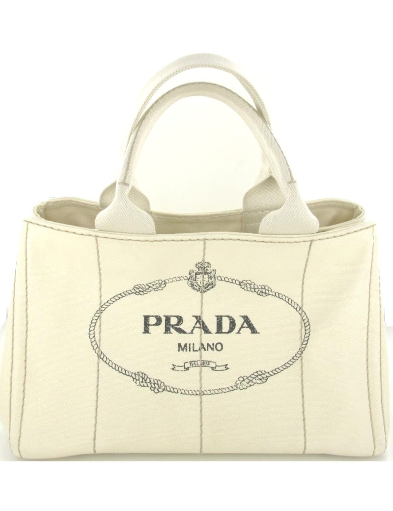 Sac PRADA en toile beige 