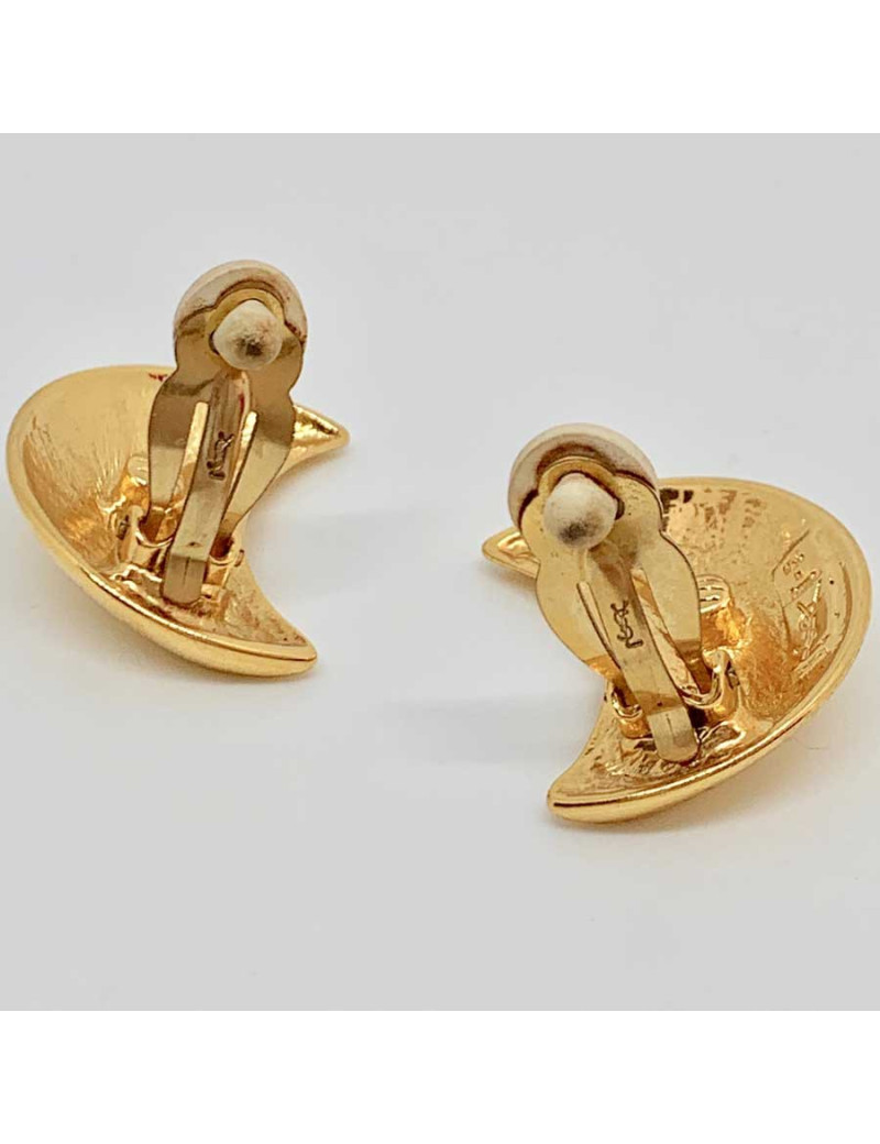 Clips d'oreilles Lune SAINT LAURENT doré