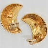 Clips croissant de lune YSL vintage en métal doré