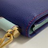 DOLCE GABBANA Sicily Von Bag mini sac portefeuille en cuir grainé bleu
