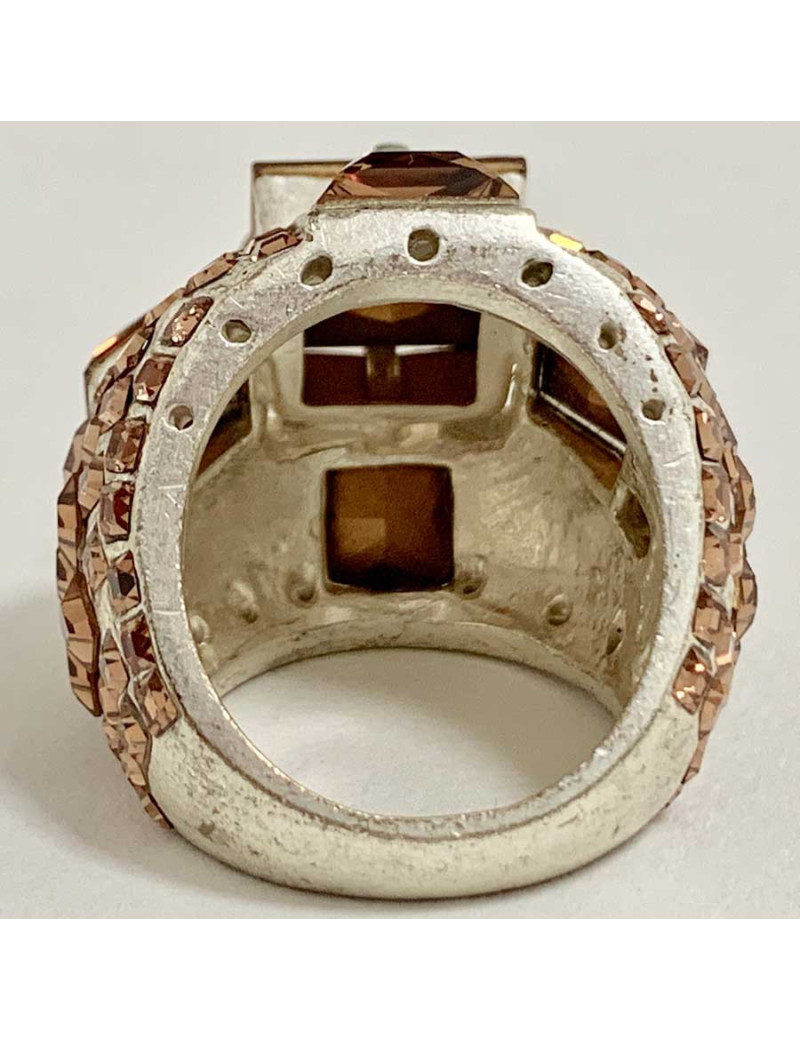 Bague Jean-Paul GAULTIER strass ambre