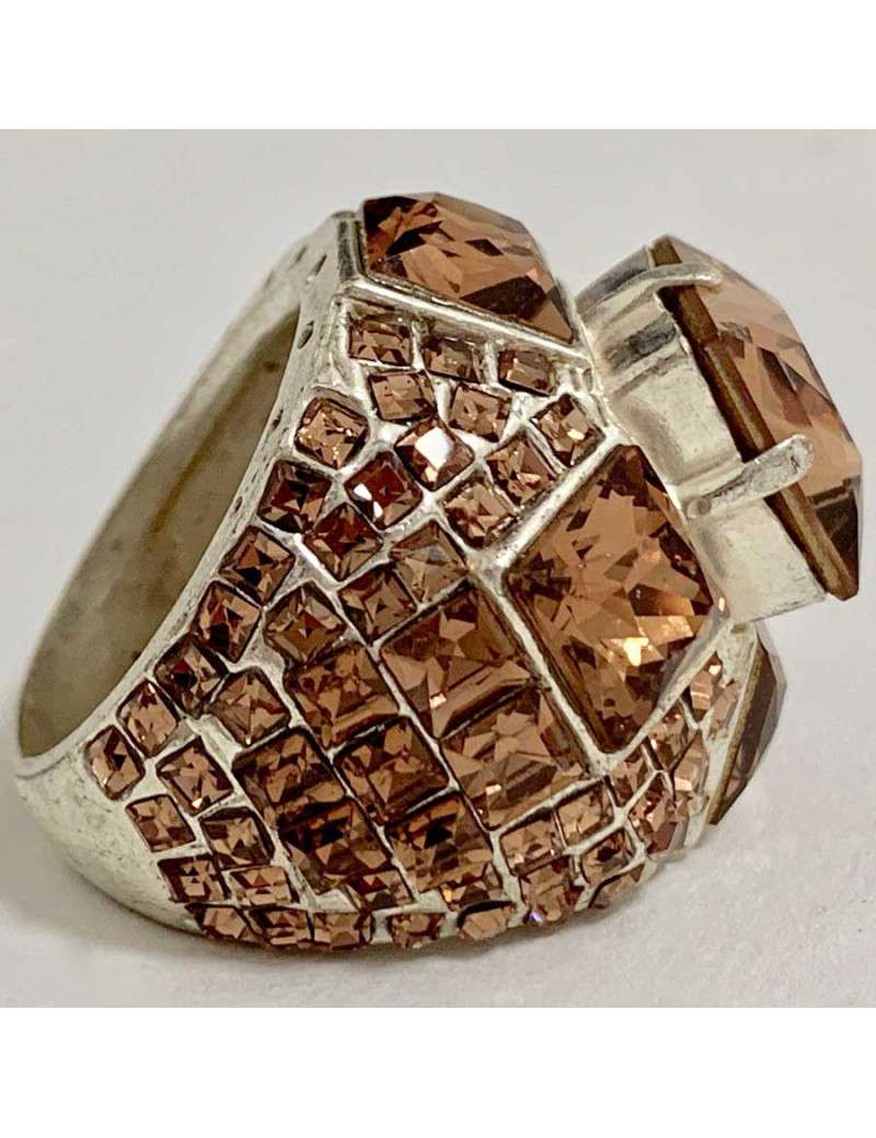Bague Jean-Paul GAULTIER strass ambre