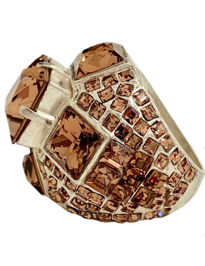 Bague Jean-Paul GAULTIER strass ambre