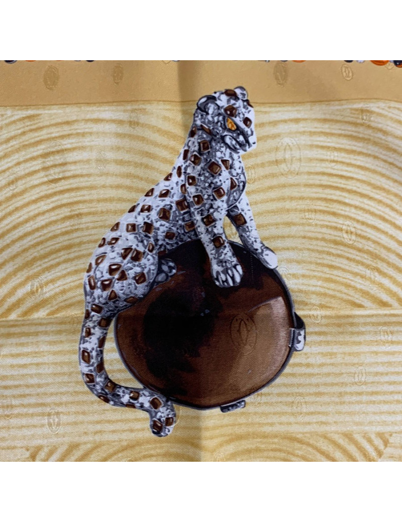 CARTIER clock print silk square scarf