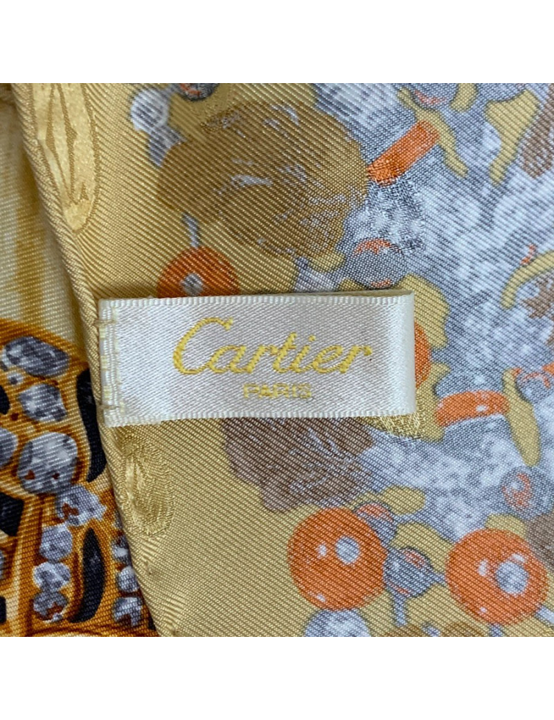 CARTIER clock print silk square scarf