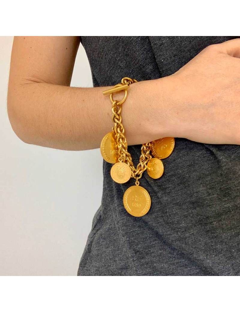 Bracelet DIOR Révolution Française breloques dorées 