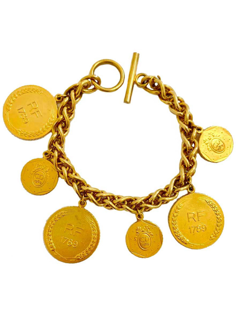 Bracelet DIOR Révolution Française breloques dorées 