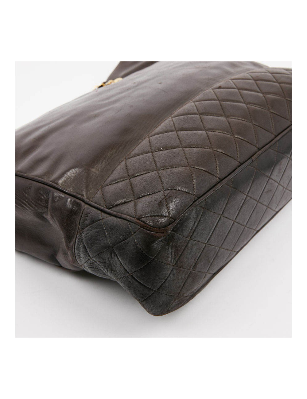 Cabas CHANEL cuir marron vintage 90'