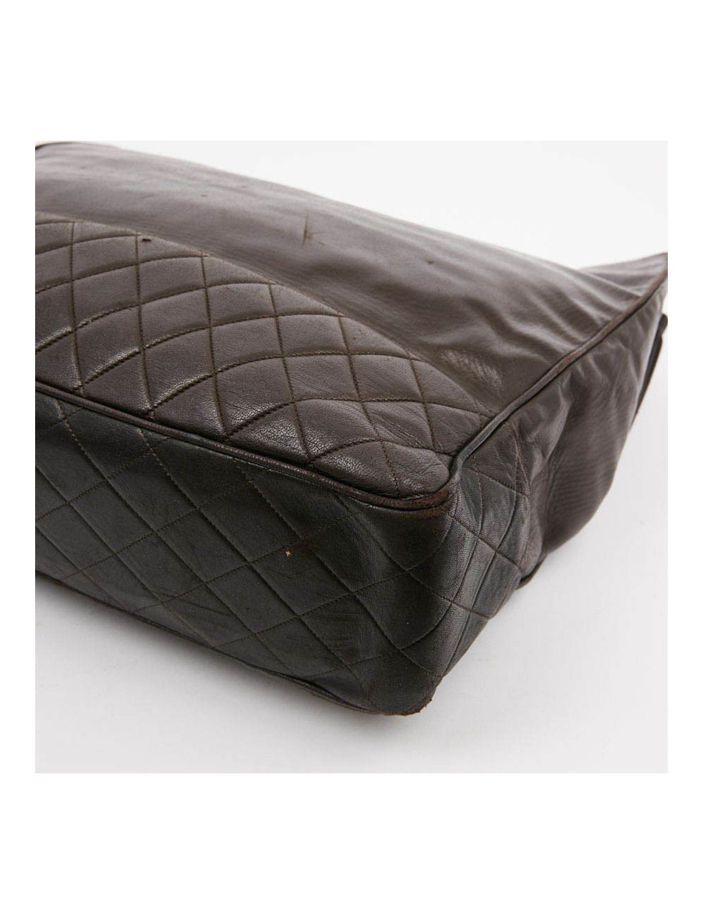 Cabas CHANEL cuir marron vintage 90'