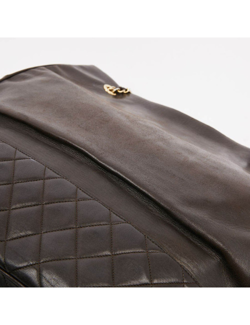 Cabas CHANEL cuir marron vintage 90'