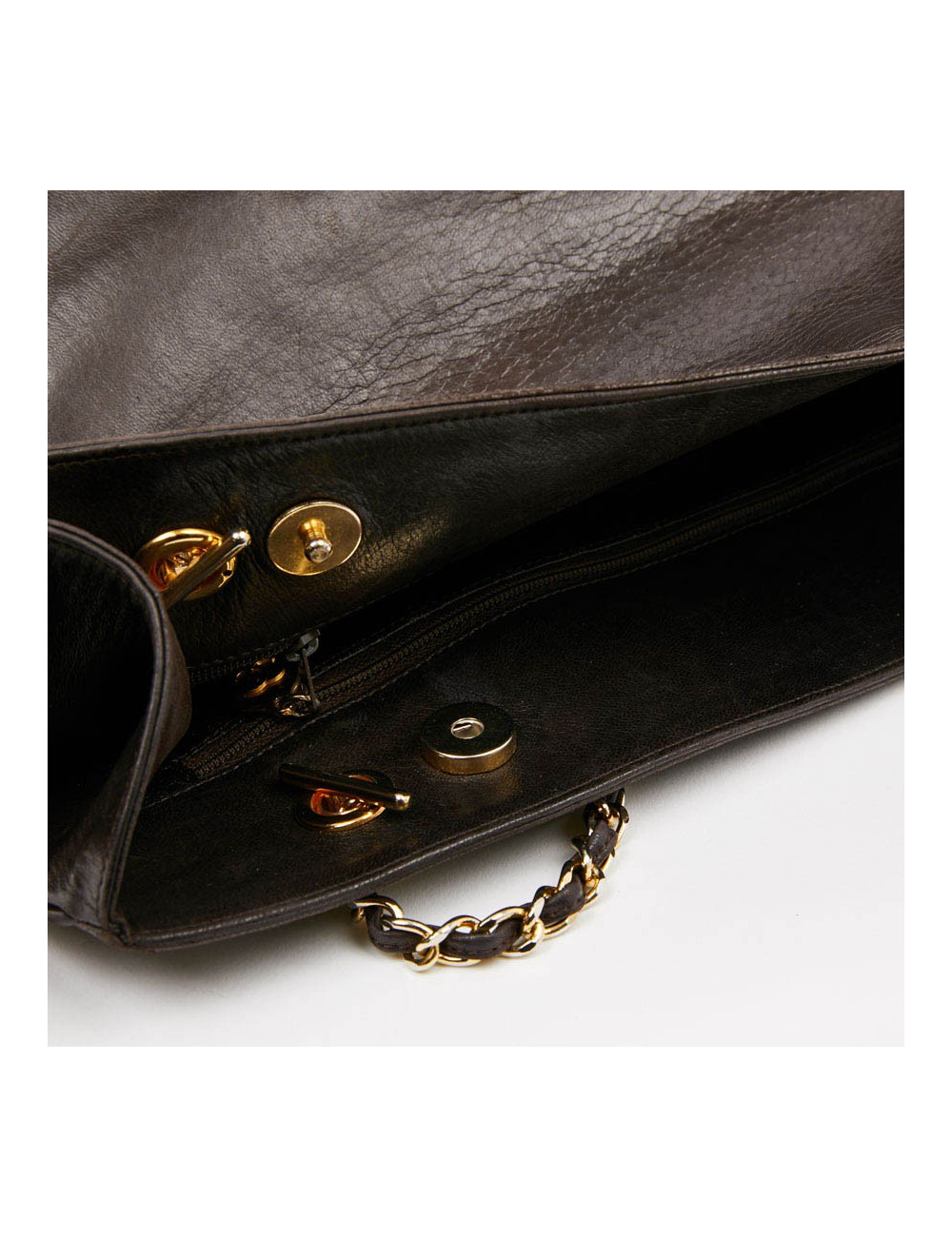 Cabas CHANEL cuir marron vintage 90'