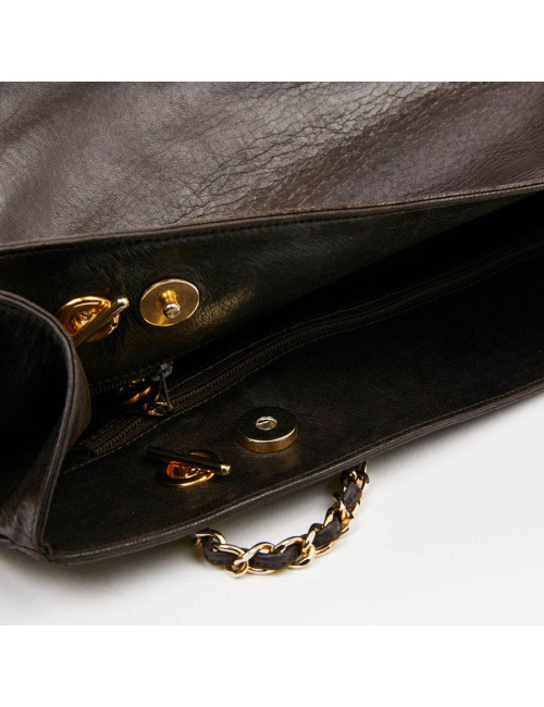 Cabas CHANEL cuir marron vintage 90'