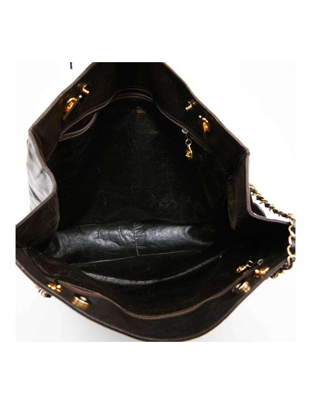 Cabas CHANEL cuir marron vintage 90'