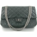 Bag 2.55 - 2005 CHANEL in grey distressed calfskin Collector