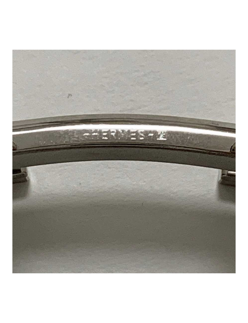 HERMES H Belt Buckle in Guilloche Silver Metal