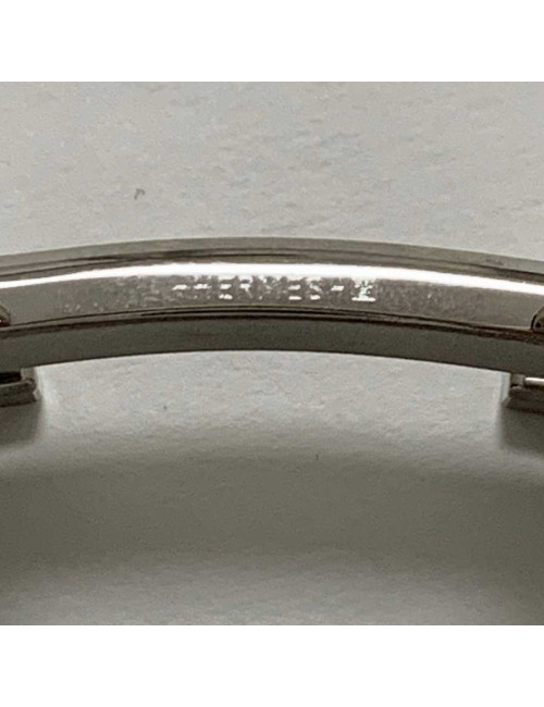 HERMES H Belt Buckle in Guilloche Silver Metal