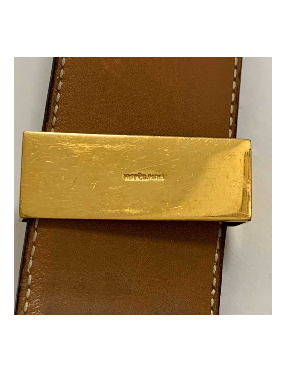 Ceinture Collier de chien HERMES cuir gold