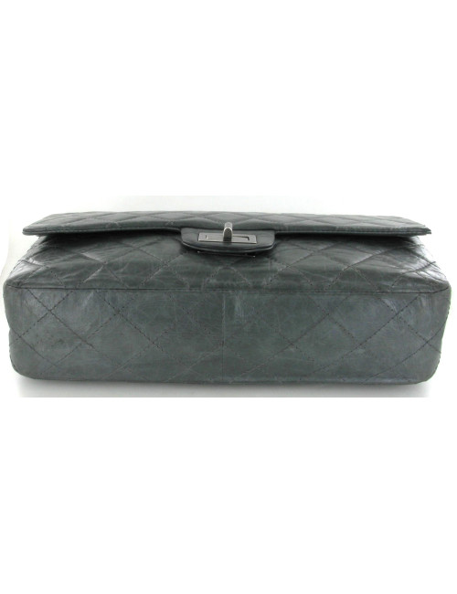 Sac 2.55 CHANEL en cuir de veau vieilli gris Collector
