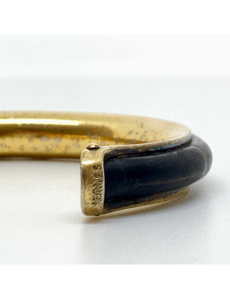 Bracelet HERMES laiton doré et cuir