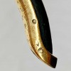 Bracelet vintage HERMES cuir noir laiton doré