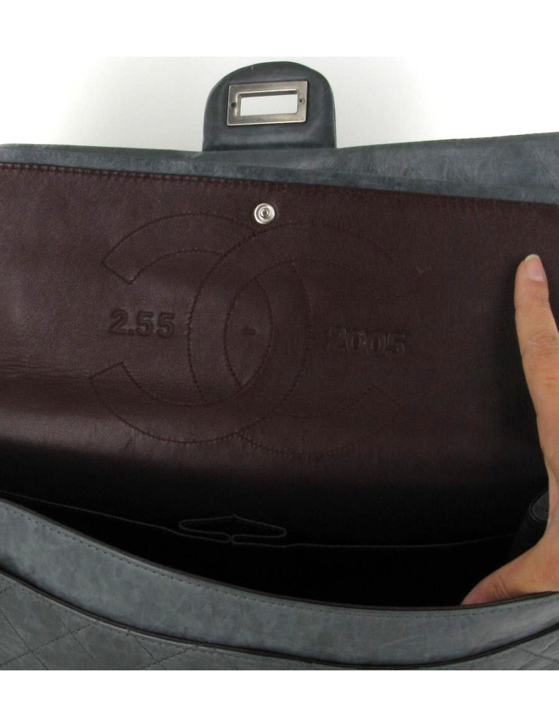 Sac 2:55 CHANEL cuir gris
