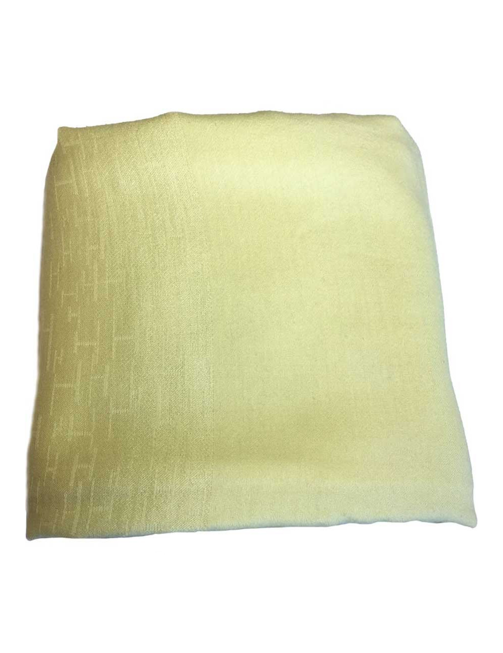 Châle HERMES cachemire, soie et laine couleur jaune clair