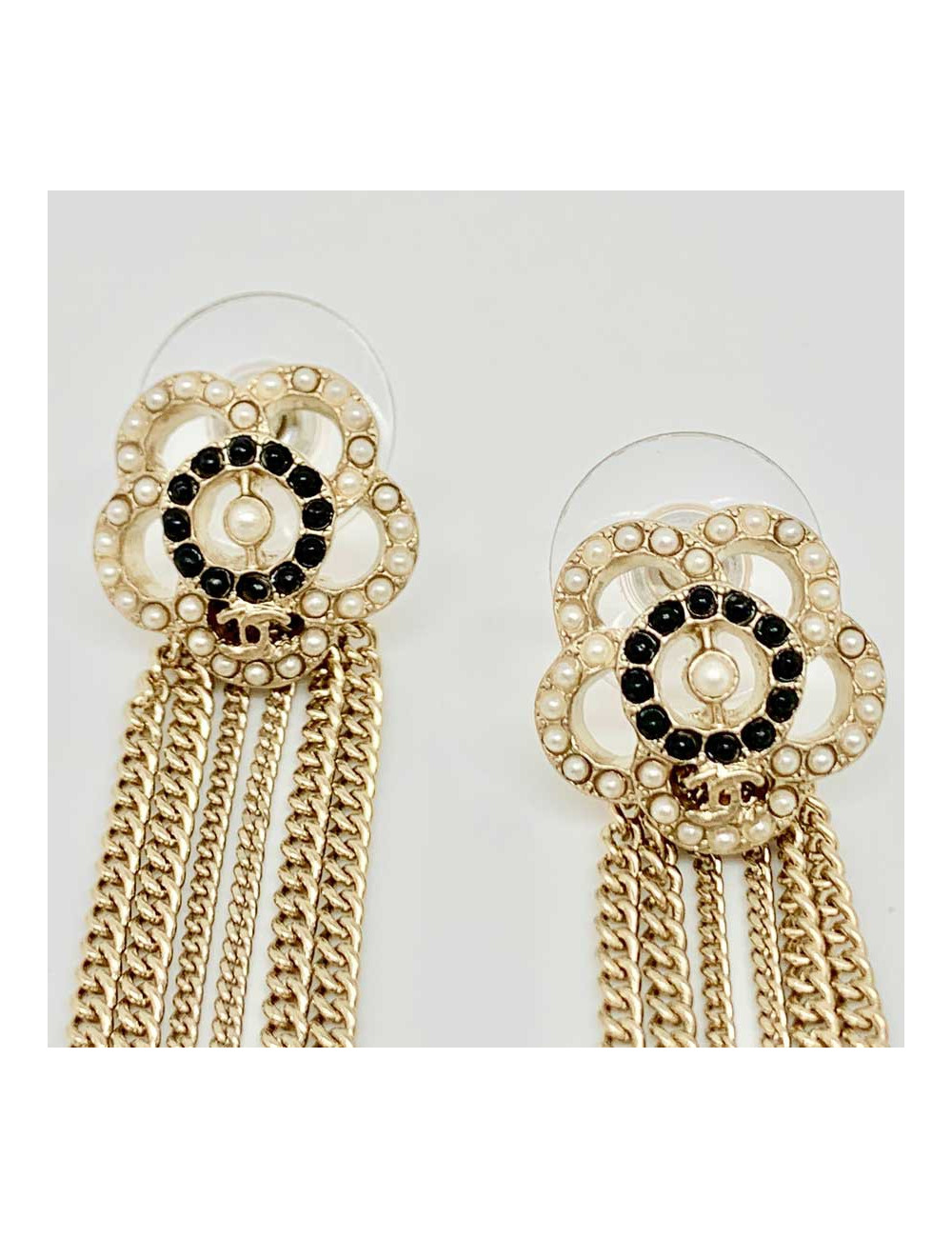Chanel chain earring studs