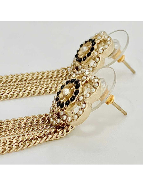 Chanel chain earring studs