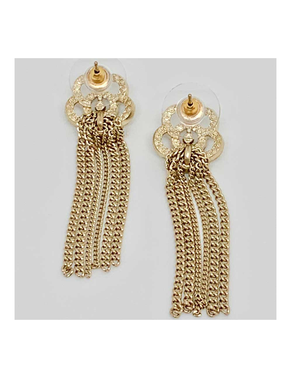 Chanel chain earring studs