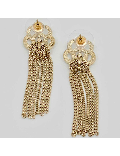 Chanel chain earring studs