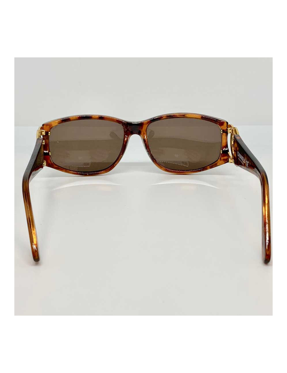 Lunettes de soleil CHANEL écailles marron et CC doré