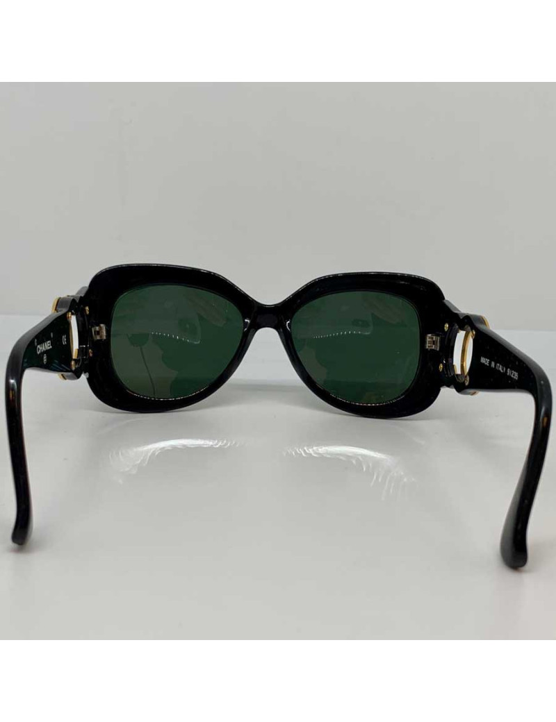 Lunettes CHANEL occasion CC doré et actétate noir