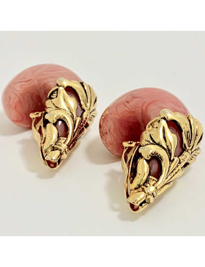 Clips ISABEL CANOVAS rose marbré 