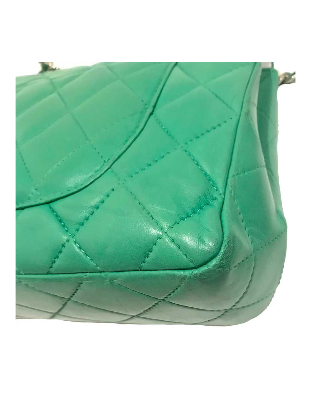 Sac CHANEL Jumbo cuir vert 