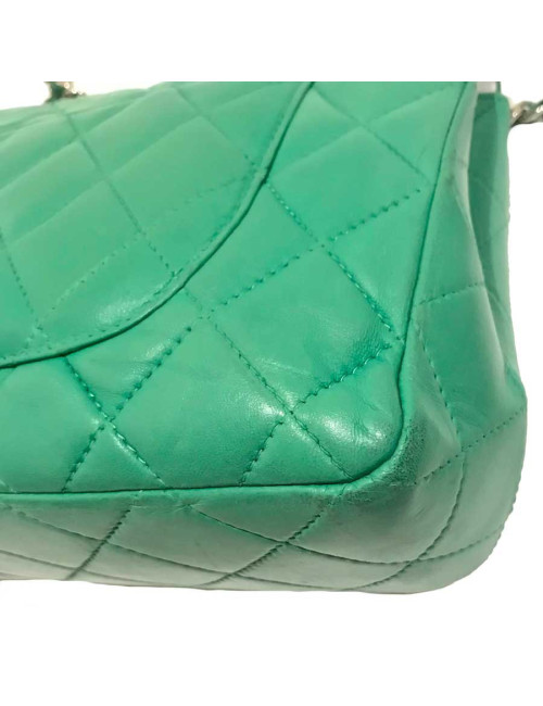 Sac CHANELl Jumbo cuir d'agneau vert anis
